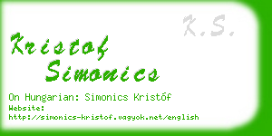 kristof simonics business card