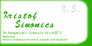 kristof simonics business card